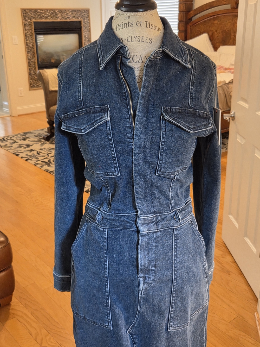 Good American Long Sleeve Midi Denim Dress NWT Retail $229-retrofete-zara-revolv - Picture 10 of 12